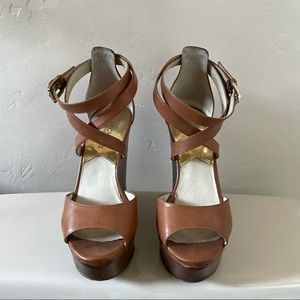 Michael by Michael Kors Tan Wedge Heels